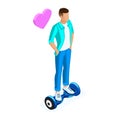 Isometry is a young man, he keeps correspondence in social networks, love messages, photos and videos, phone, tablet, GyroScooter