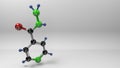 Isoniazid molecule 3D illustration. Royalty Free Stock Photo