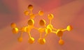 Isooctane molecule in warm rays of light Royalty Free Stock Photo