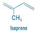 Isoprene, rubber, polyisoprene, building block, monomer. Skeletal formula. Royalty Free Stock Photo