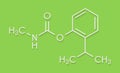 Isoprocarb insecticide molecule. Skeletal formula. Royalty Free Stock Photo