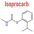 Isoprocarb insecticide molecule. Skeletal formula. Royalty Free Stock Photo