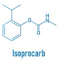 Isoprocarb insecticide molecule. Skeletal formula. Royalty Free Stock Photo