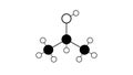 isopropanol molecule, structural chemical formula, ball-and-stick model, isolated image isopropyl alcohol
