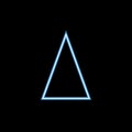 isosceles triangle icon in neon style. One of geometric figure collection icon can be used for UI, UX