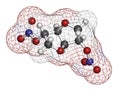 Isosorbide dinitrate ISDN vasodilator drug molecule. Used in treatment of heart related chest pain. Royalty Free Stock Photo