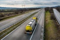 Isothermal Tank truck driving on highwa Royalty Free Stock Photo