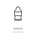 Isotonic icon. Thin linear isotonic outline icon isolated on white background from gym and fitness collection. Line vector