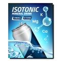 Isotonic Mineral Water Promotional Banner Vector