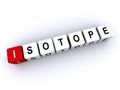 isotope word block on white