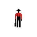 Isotype Style Pictogram Of Farm Worker Royalty Free Stock Photo