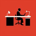 Isotype-style Pictogram Of Office Worker: Minimalist Design With Post-internet Aesthetics