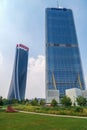 Isozaki Tower and Hadid Tower in City Life complex, Milan, Italy