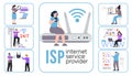 ISP Installation Flat Infographics Royalty Free Stock Photo