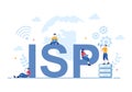 ISP or Internet Service Provider Illustration with Keywords and Icons for Intranet Access, Secure Network Connection and Privacy Royalty Free Stock Photo