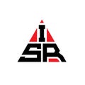 ISR triangle letter logo design with triangle shape. ISR triangle logo design monogram. ISR triangle vector logo template with red Royalty Free Stock Photo