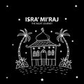 Isra` mi`raj illustration. Isra` mi`raj is the holly history of moslem about mohammad prohet in night journey.