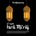 Isra mikraj islamic post design vector