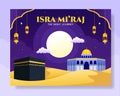 Isra Mi\'raj Photocall Cartoon Hand Drawn Templates Background Illustration