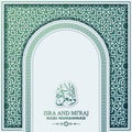 Isra Miraj Greeting Card Premium Vector