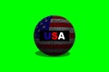 Hacker United States USA 3D ball. Digital USA flag and a binary background cybersecurity concept with 0 and 1. Computer hacker Royalty Free Stock Photo