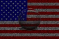 Hacker United States USA 3D ball. Digital USA flag and a binary background cybersecurity concept with 0 and 1. Computer hacker Royalty Free Stock Photo