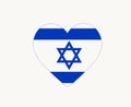 Israel Flag Emblem Heart Middle East country Icon Vector