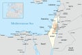 Map of Israel and Palestine Royalty Free Stock Photo