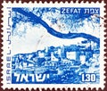 ISRAEL - CIRCA 1971: A stamp printed in Israel from the `Landscapes` issue shows Zefat, circa 1971.