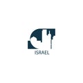 Israel city skyline shape logo icon illustration