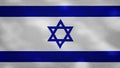 Israeli dense flag fabric wavers, background loop