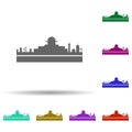 Israel detailed skyline multi color icon. Simple glyph, flat vector of cities icons for ui and ux, website or mobile application