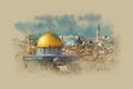 Israel, the dome of the rock in Jerusalem Royalty Free Stock Photo