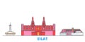 Israel, Eilat line cityscape, flat vector. Travel city landmark, oultine illustration, line world icons