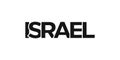 Israel emblem. The design features a geometric style, vector illustration with bold typography in a modern font. The graphic