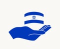 Israel Emblem Flag And Hand Symbol Abstract Middle East country