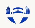Israel Emblem Flag With Hands Symbol Middle East country