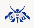 Israel Emblem Heart Flag Symbol Abstract Vector