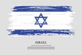 Israel flag with brush stroke effect and information text poster, vector Royalty Free Stock Photo