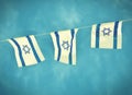 Israel Flag chain on Independence Day - vintage effect Royalty Free Stock Photo