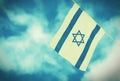 Israel Flag chain on Independence Day - vintage effect