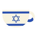 Israel Flag Festive Coffee Cup Solid Milk