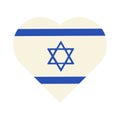 Israel Flag Festive Patriot Heart Solid Milk