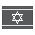 Israel flag glyph icon, national and country, israeli flag sign, vector graphics, a solid pattern on a white background. Royalty Free Stock Photo