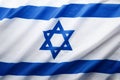 Israel flag Independence Day of Israel Israel flag beautifully waving wave with star of David over white wooden background Israel Royalty Free Stock Photo