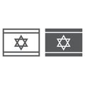 Israel flag line and glyph icon, national and country, israeli flag sign, vector graphics, a linear pattern on a white Royalty Free Stock Photo