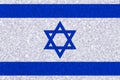 Israel flag on styrofoam texture