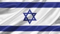 Israel flag waving with the wind, 3D illustration. Royalty Free Stock Photo