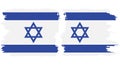 Israel and Israel grunge flags connection vector