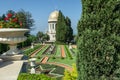 Israel. Haifa. Bahai Gardens. View of the terrace and the city of Haifa. Royalty Free Stock Photo